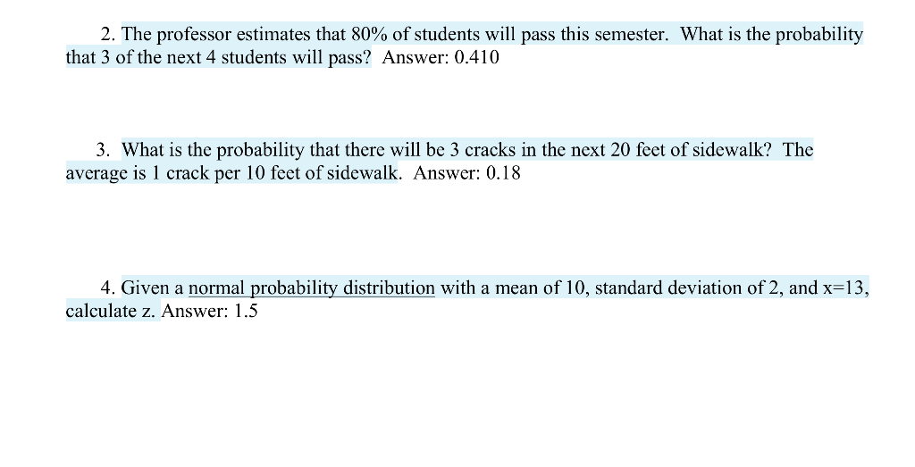 Solved 2. The professor estimates that 80% of students will | Chegg.com