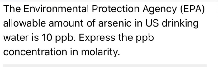 Solved The Environmental Protection Agency (EPA) Allowable | Chegg.com