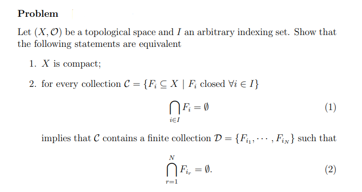 Solved Let (X,O) Be A Topological Space And I An Arbitrary | Chegg.com