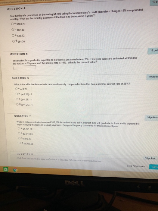 Solved 10 p QUESTION 4 New furniture is purchased by