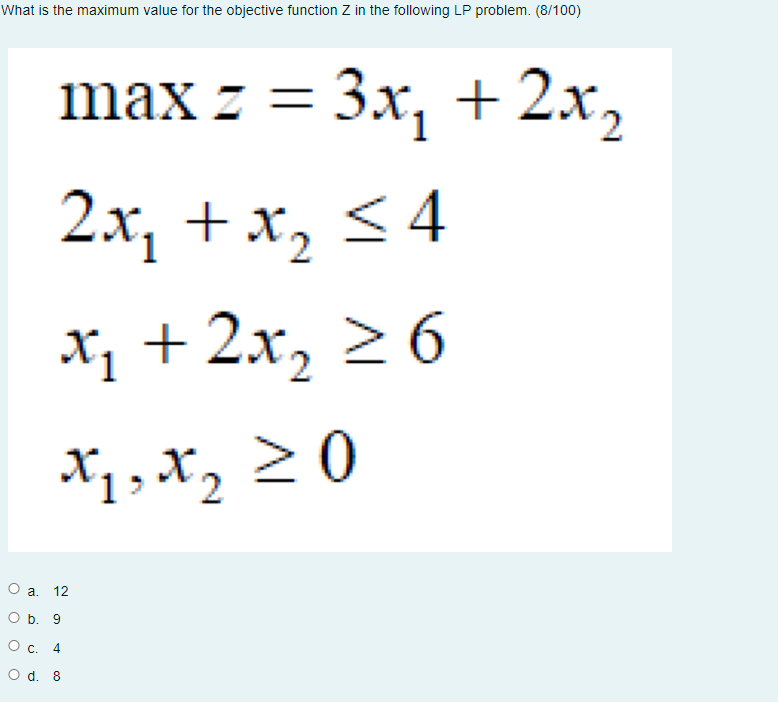 Solved What is the maximum value for the objective function | Chegg.com