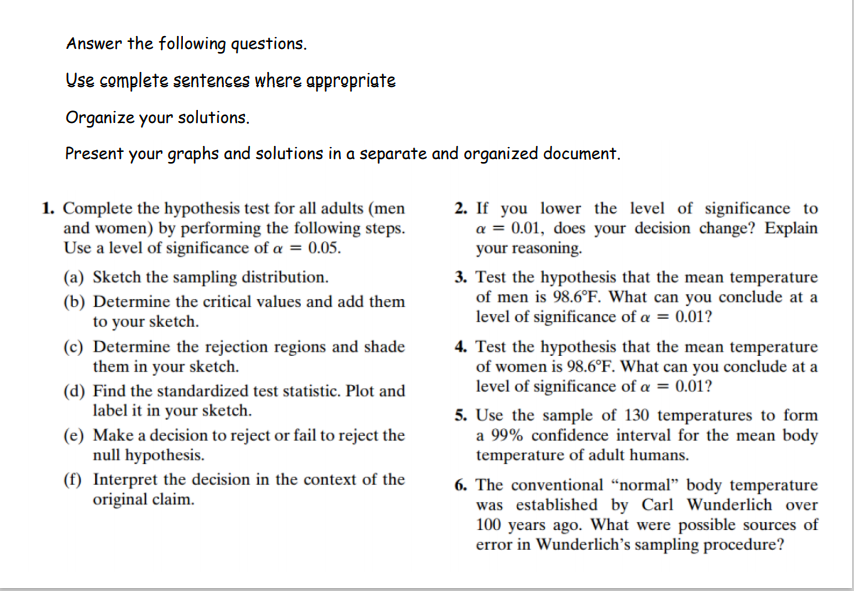 Solved Statistics: Chapter 7 Project Due: April 30, 2021 | Chegg.com
