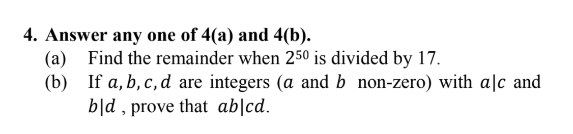 Solved 4. Answer Any One Of 4(a) And 4(b). (a) Find The | Chegg.com