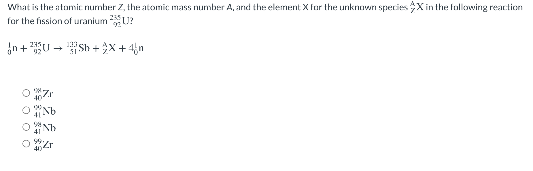 atomic and mass number of element z