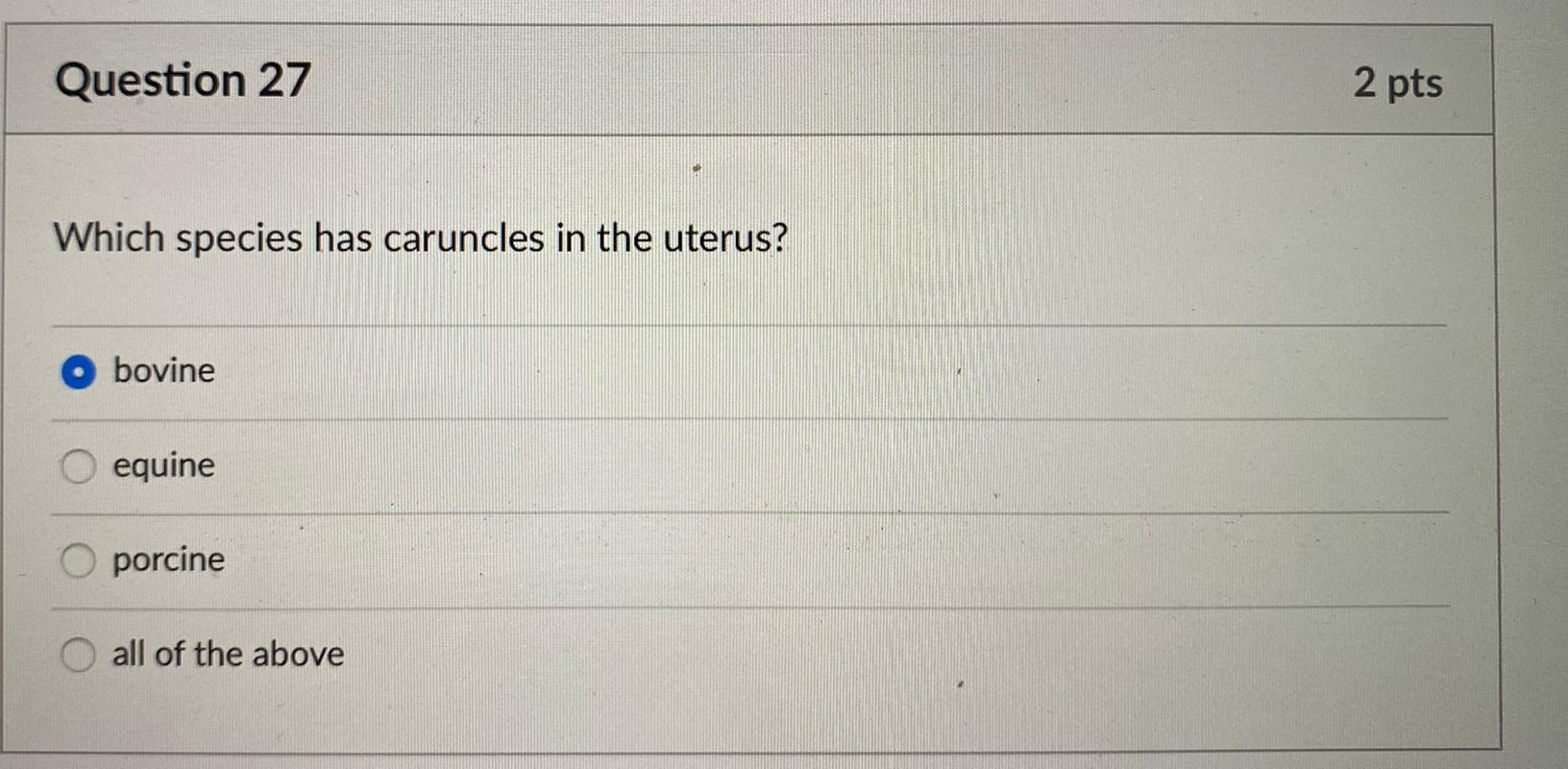 Solved Question 27 2 pts Which species has caruncles in the | Chegg.com