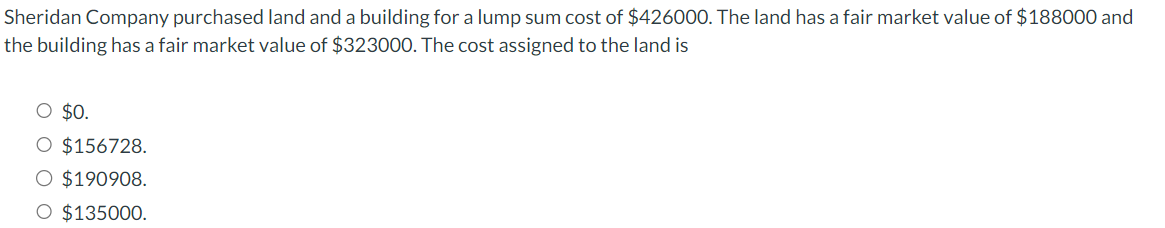 Solved Sheridan Company Purchased Land And A Building For A Chegg Com