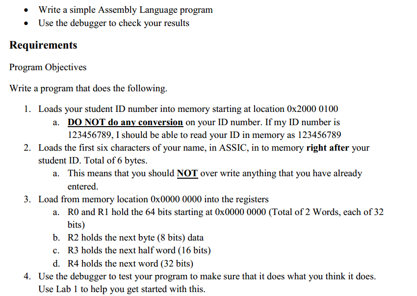 Write a simple Assembly Language program .Use the | Chegg.com