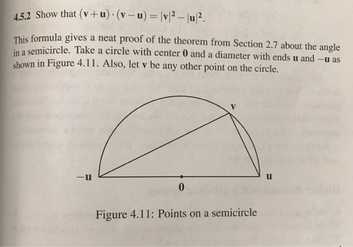 Solved Show that (v + u) middot (v - u) = |v|^2 - |u|^2. | Chegg.com