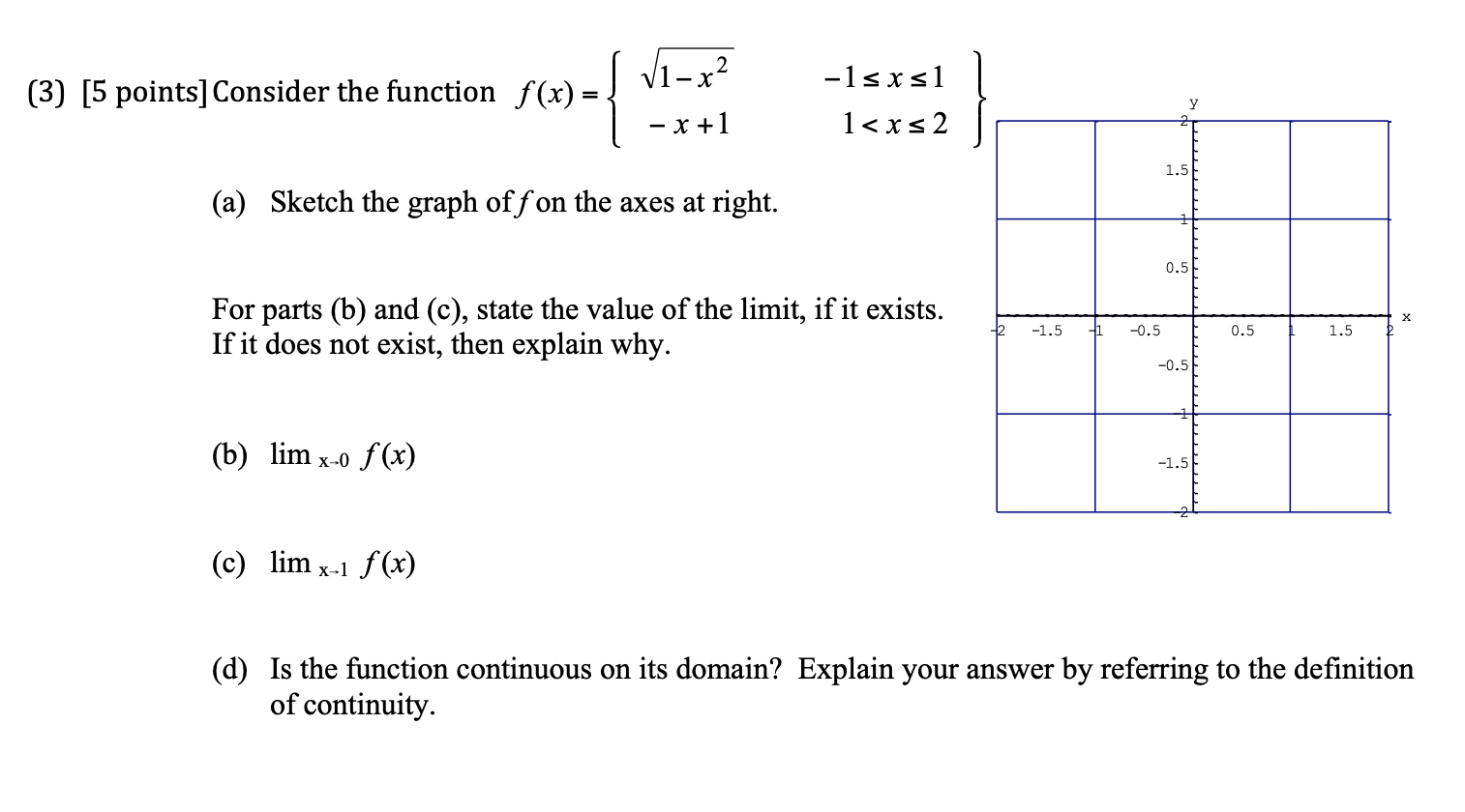 Solved (3) [5 points] Consider the function f(x): f(x)= | Chegg.com