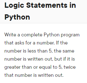 Solved Logic Statements in Python Write a complete Python | Chegg.com