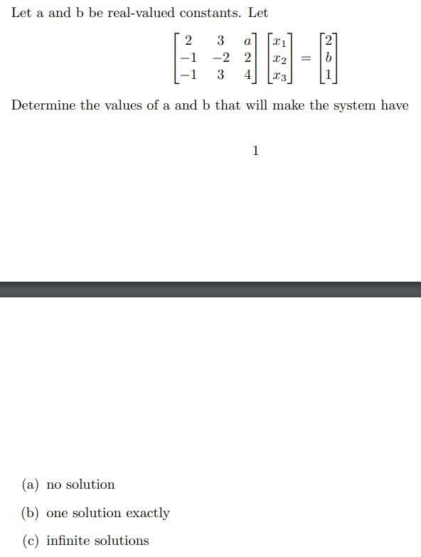 Solved Determine The Values Of A And B That Will Make The | Chegg.com