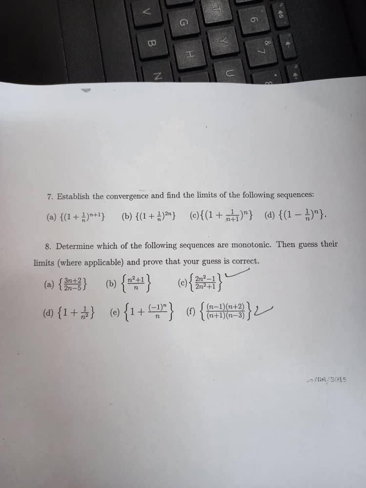 Solved EXERCISE 1 1. Evaluate The Following Limits, Where | Chegg.com