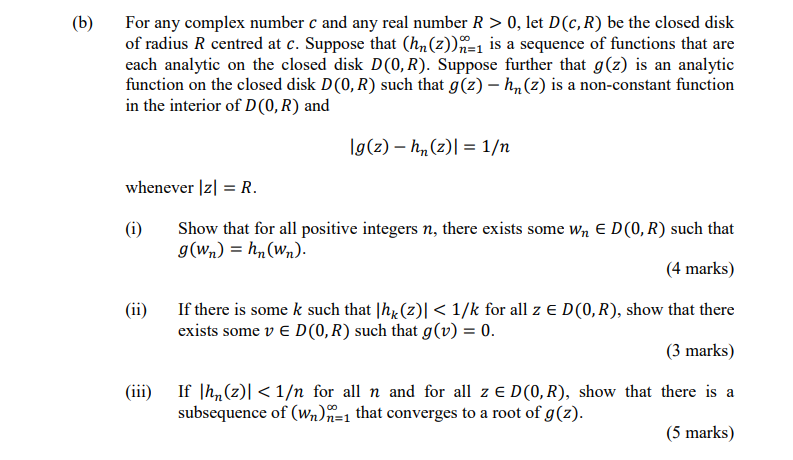 B For Any Complex Number C And Any Real Number R Chegg Com