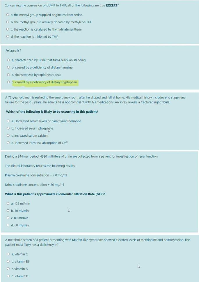 Solved Concerning the conversion of dUMP to TMP, all of the | Chegg.com