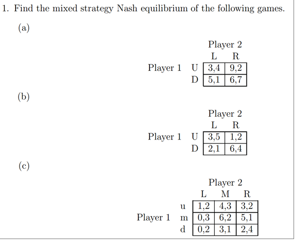 Solved Find the Best Response Correspondence Graphics for | Chegg.com