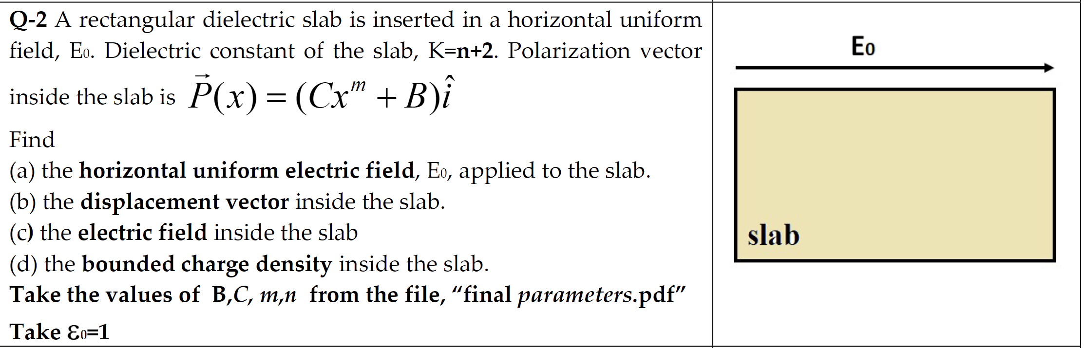 Solved Q 2 A Rectangular Dielectric Slab Is Inserted In A Chegg Com