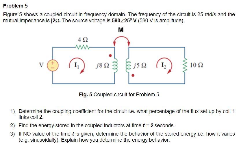 Solved Problem 5 Figure 5 shows a coupled circuit in | Chegg.com