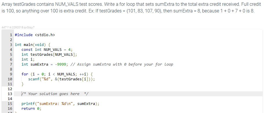 Solved Array testGrades contains NUM_VALS test scores. Write | Chegg.com