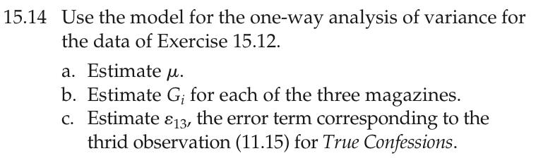 Solved Use the model for the one-way analysis of variance | Chegg.com
