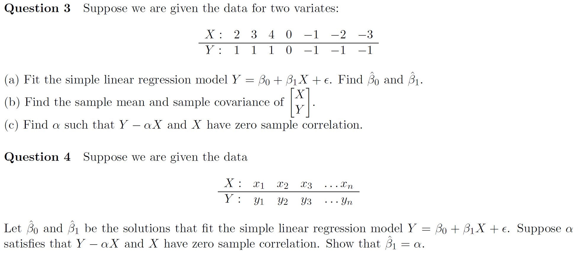 Solved Question 3 Suppose We Are Given The Data For Two Chegg Solved Question 3 Suppose We Are Given The Data For Two Chegg