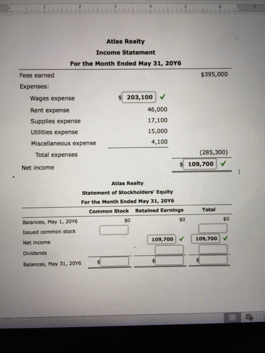 Missing amounts from financial statements The