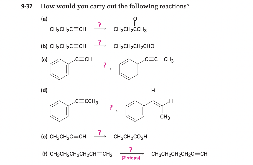 Solved 37 How would you carry out the following reactions? | Chegg.com