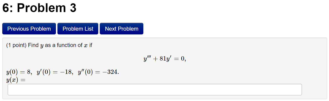 Solved 6: Problem 3 Previous Problem Problem List Next | Chegg.com