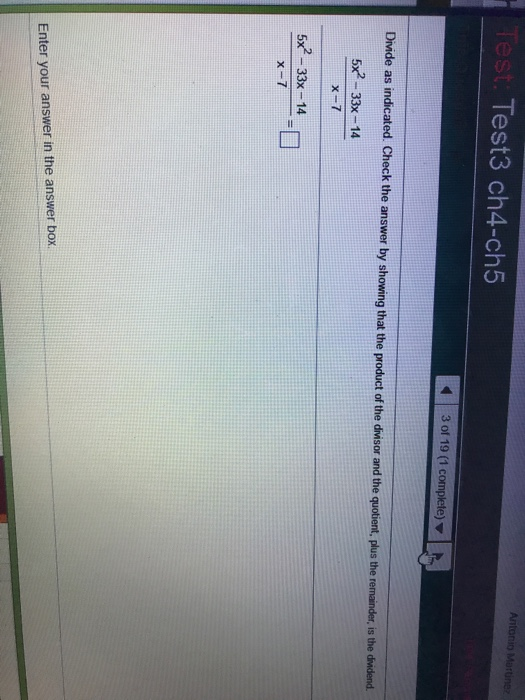 5x335 Math Solved Divide the polynomial by 5x2 35x5-15x4 +35x3 The | Chegg.com