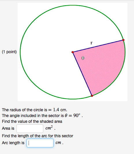 Solved R (1 Point) E The Radius Of The Circle Is = 1.4 Cm. 