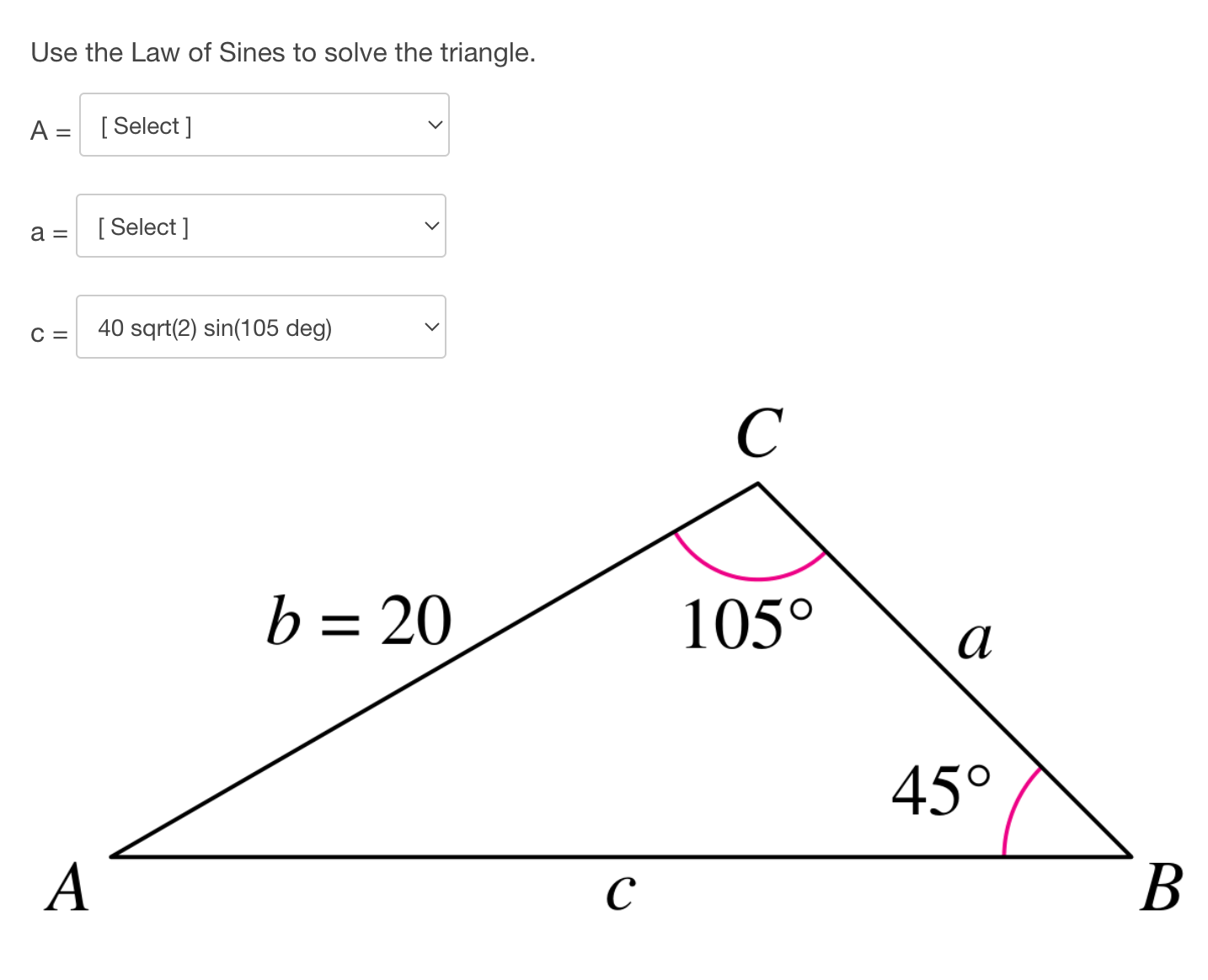 solved-use-the-law-of-sines-to-solve-the-triangle-a-chegg