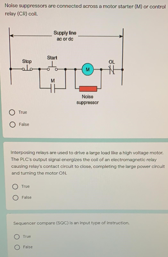 Solved Noise suppressors are connected across a motor