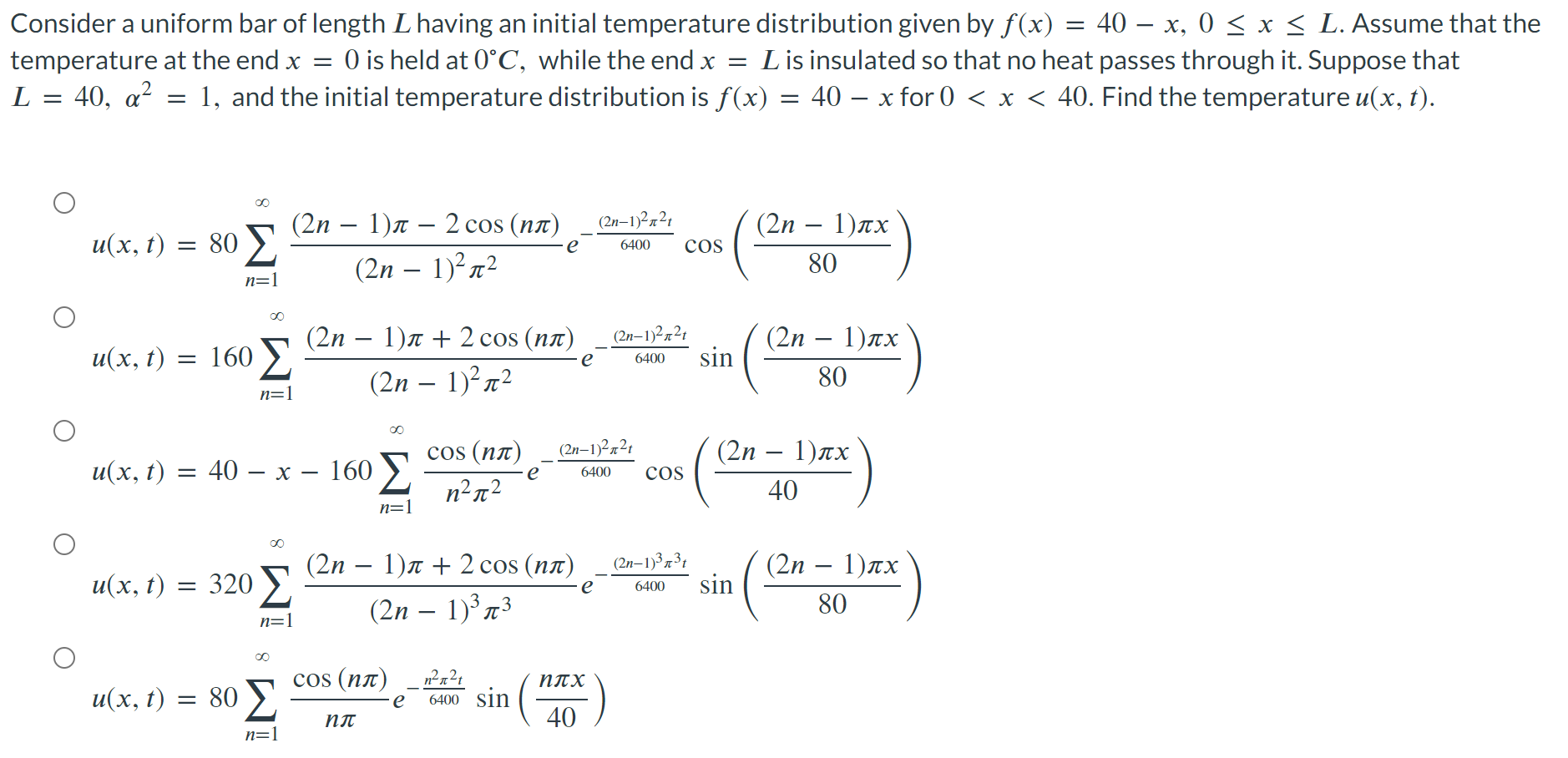 Solved Consider a uniform bar of length L having an initial | Chegg.com
