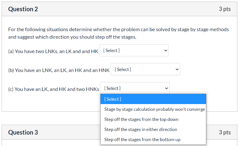 Solved Question 2 3 pts For the following situations | Chegg.com