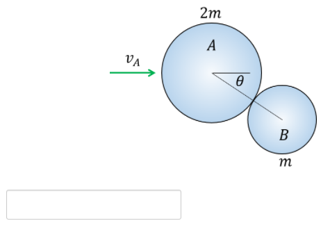 Solved 2т А VA ө B m Sphere A of mass 2m initially moving Chegg com