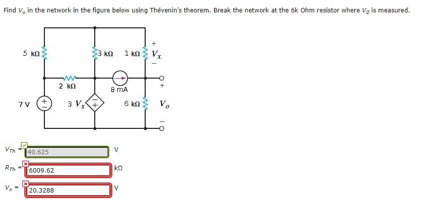 Solved Find V, in the network in the figure below using | Chegg.com