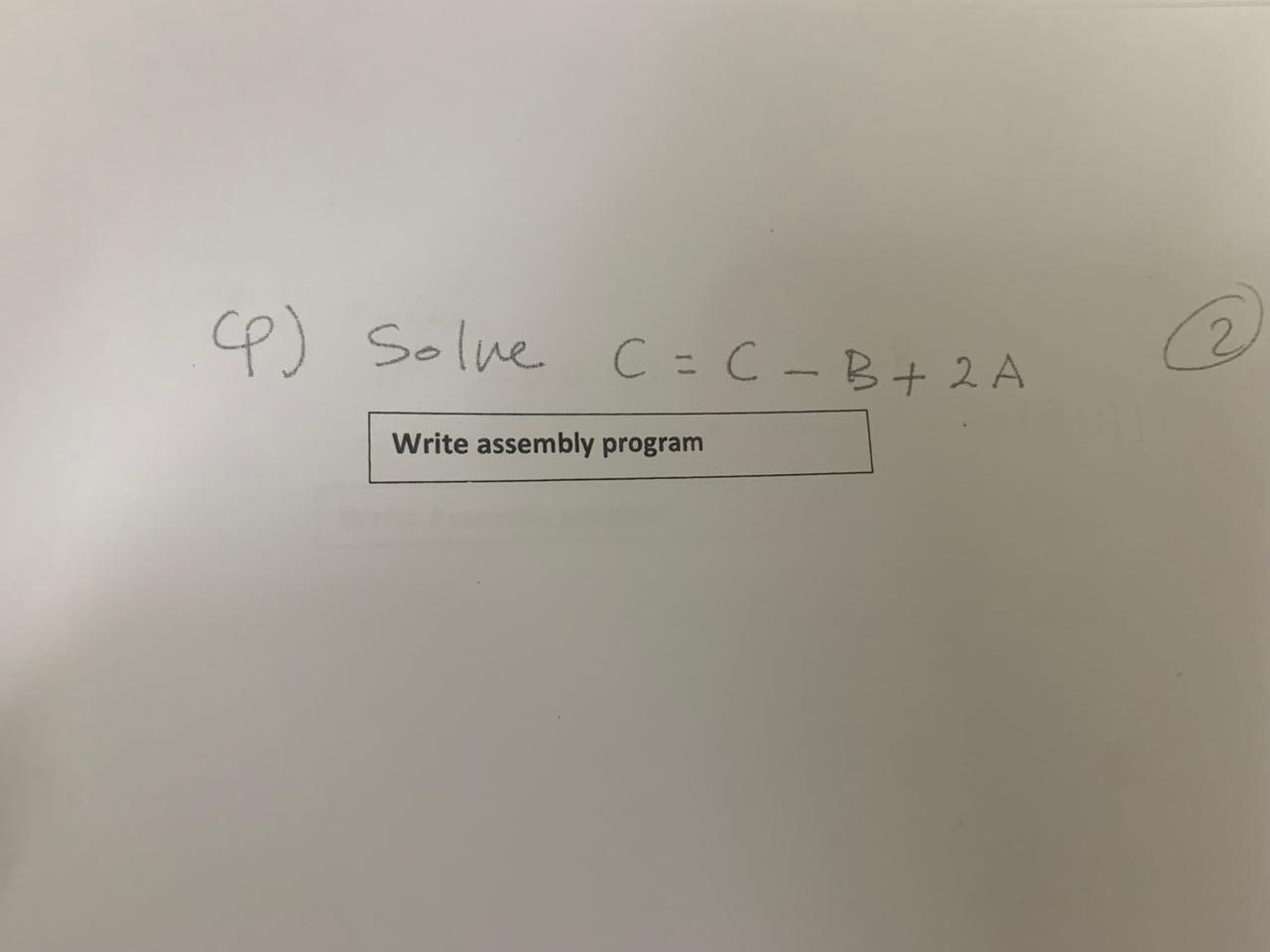 Solved C=C−B+2A | Chegg.com