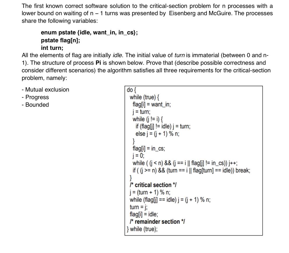 Solved The first known correct software solution to the | Chegg.com