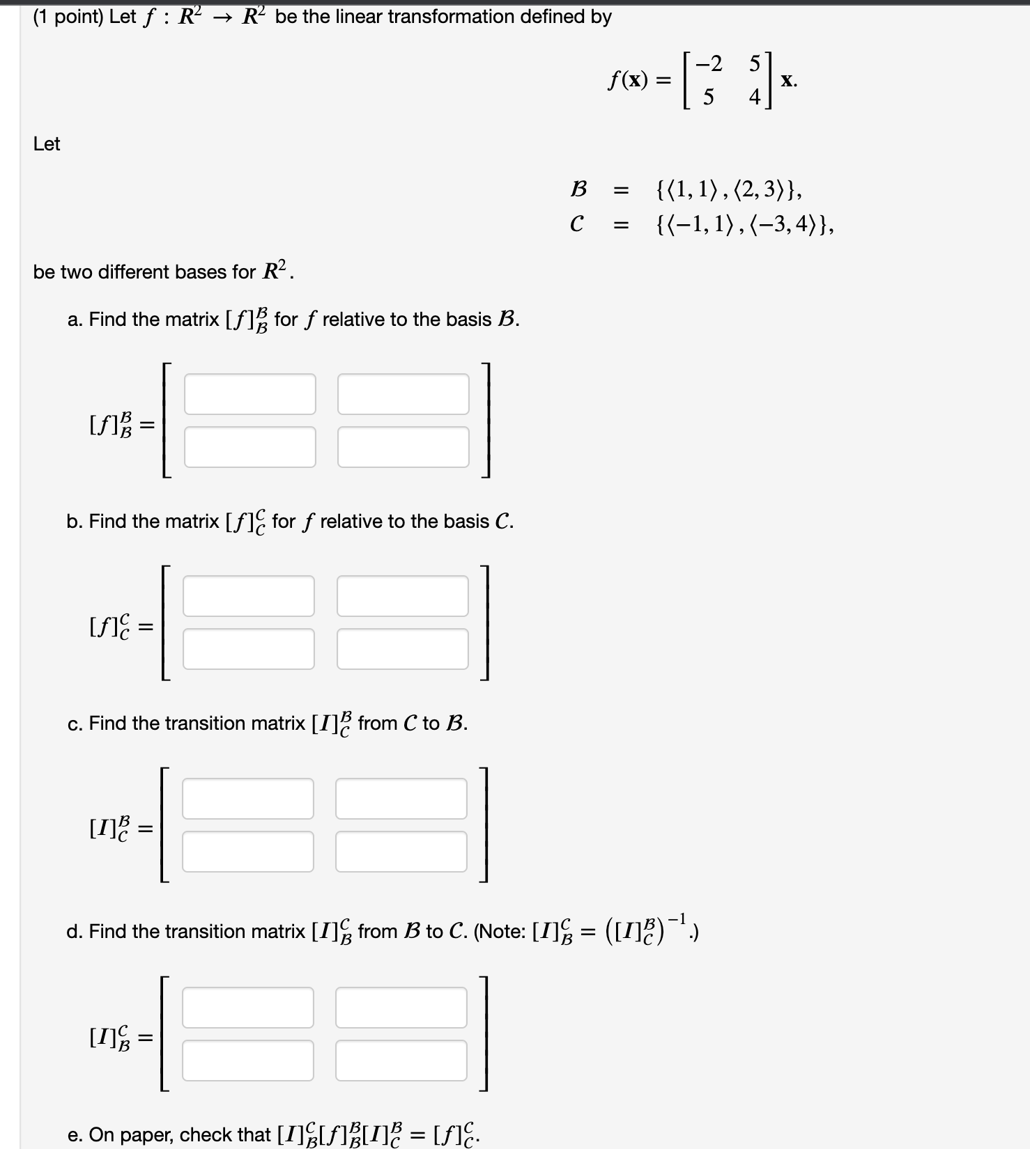 Solved (1 Point) Let F R2 R Be Defined By F((x, Y)) 2x   7y | Cheggcom