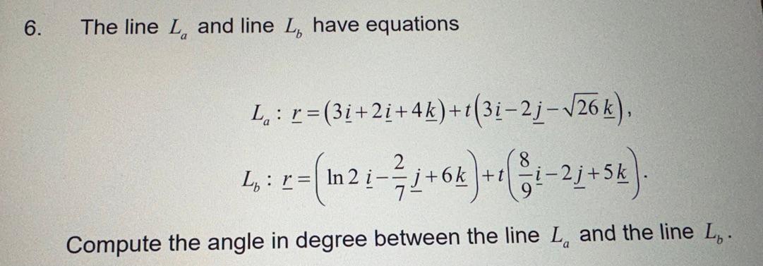 Solved 6. The line La and line Lb have equations | Chegg.com