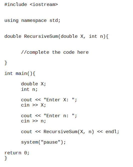 Solved Consider the summation that is computed for x and n | Chegg.com