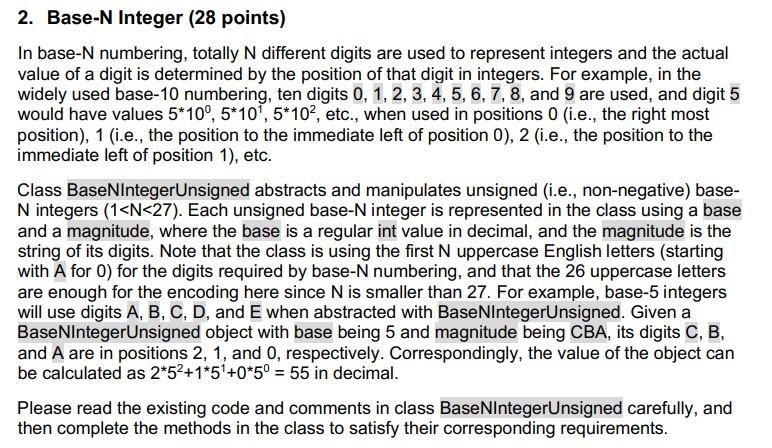 Solved In Base- N Numbering, Totally N Different Digits Are | Chegg.com