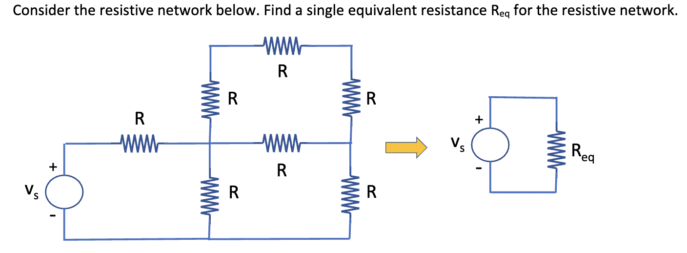 Solved Consider the resistive network below. Find a single
