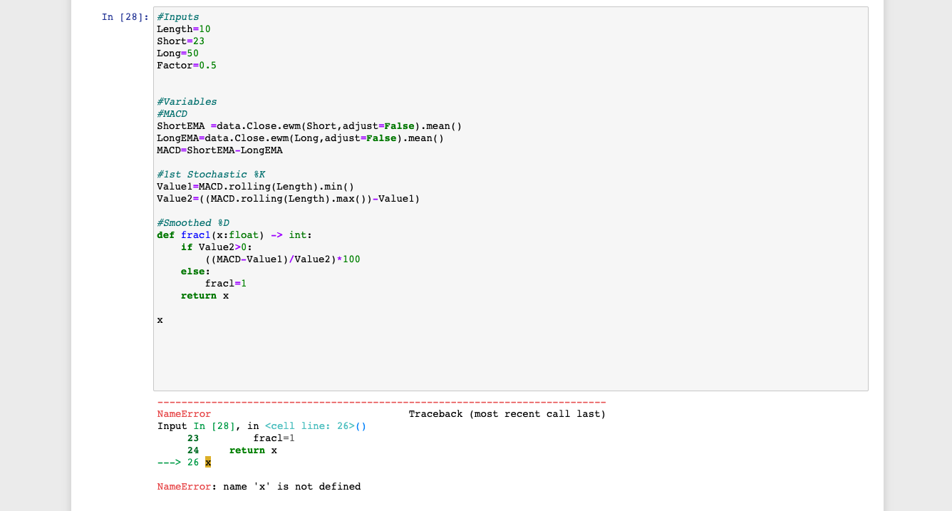 Solved PYTHON: how do I call the 'frac1' in my ext equation, | Chegg.com
