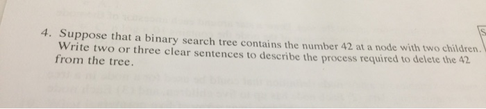 Solved Suppose that a binary search tree contains the number | Chegg.com