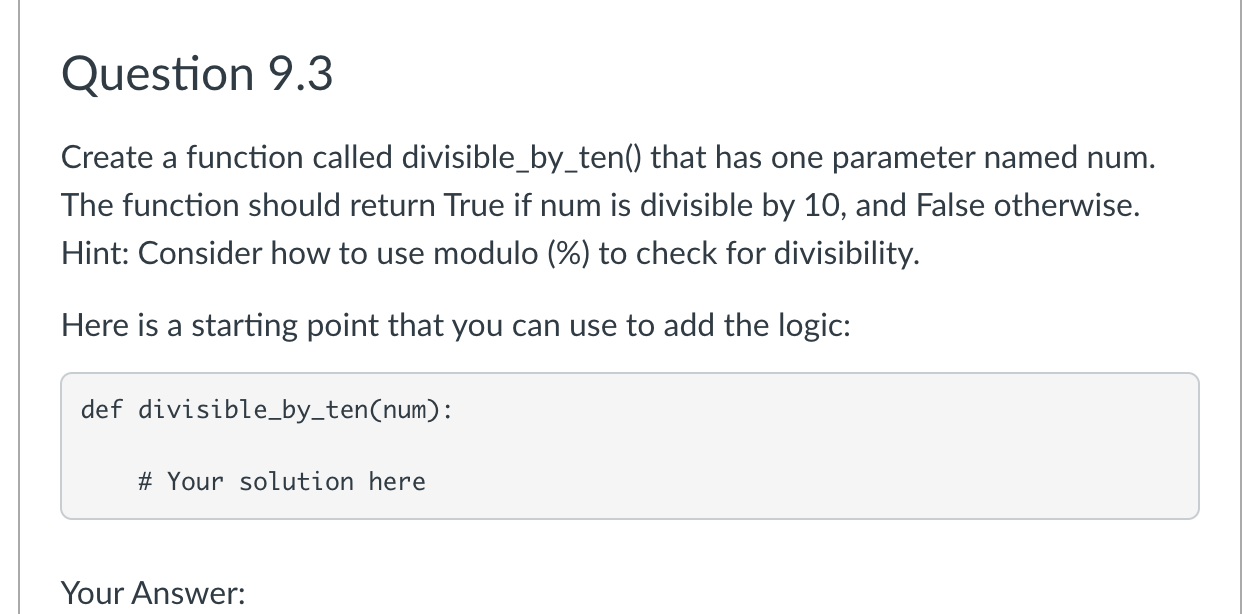 Solved Question 9.3 Create a function called | Chegg.com