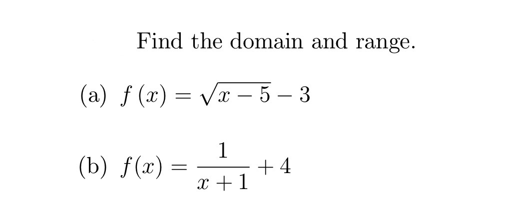 Solved Find The Domain And Range For B | Chegg.com