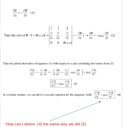 Solved ∂x∂E=−∂t∂B Take the curl of | Chegg.com