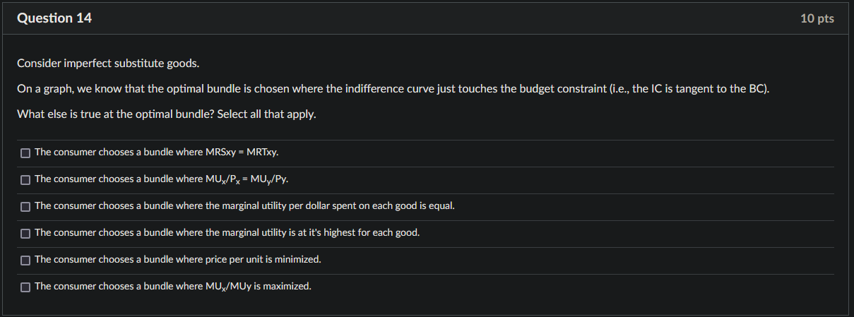 Solved Consider imperfect substitute goods. On a graph, we | Chegg.com