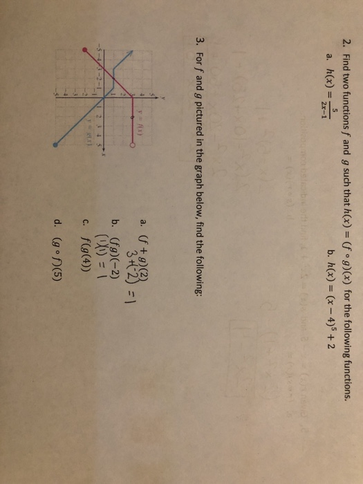 Solved Find Two Functions F And G Such That H X F G X Chegg Com