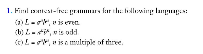 Solved 1. Find Context-free Grammars For The Following | Chegg.com